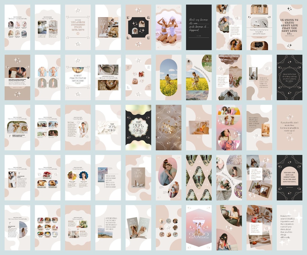 インスタグラムテンプレートCanva投稿&ストーリー300点セット - Shine