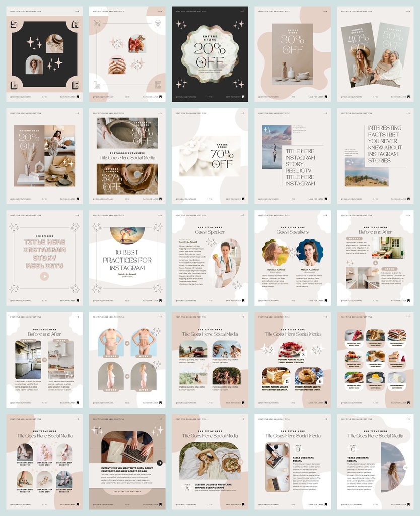 インスタグラムテンプレートCanva投稿&ストーリー300点セット - Shine