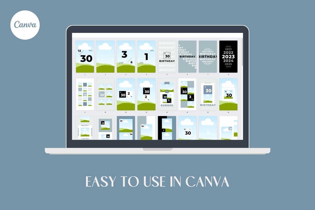 インスタグラムテンプレートCanvaストーリーサイズ84点セット - Zen