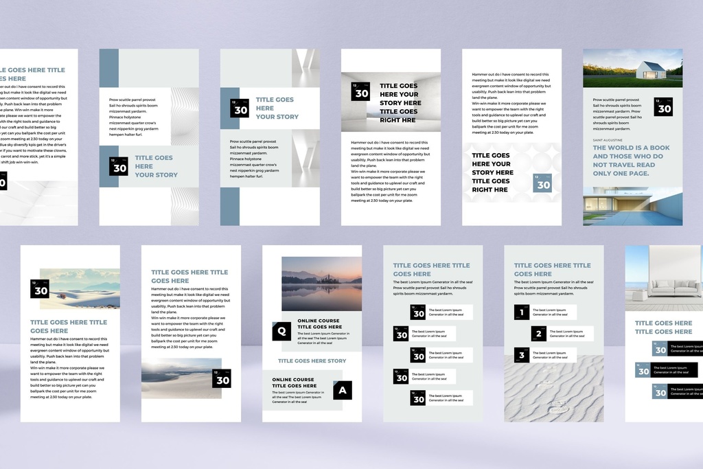 インスタグラムテンプレートCanvaストーリーサイズ84点セット - Zen