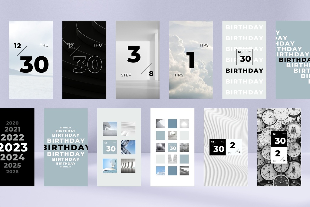 インスタグラムテンプレートCanvaストーリーサイズ84点セット - Zen