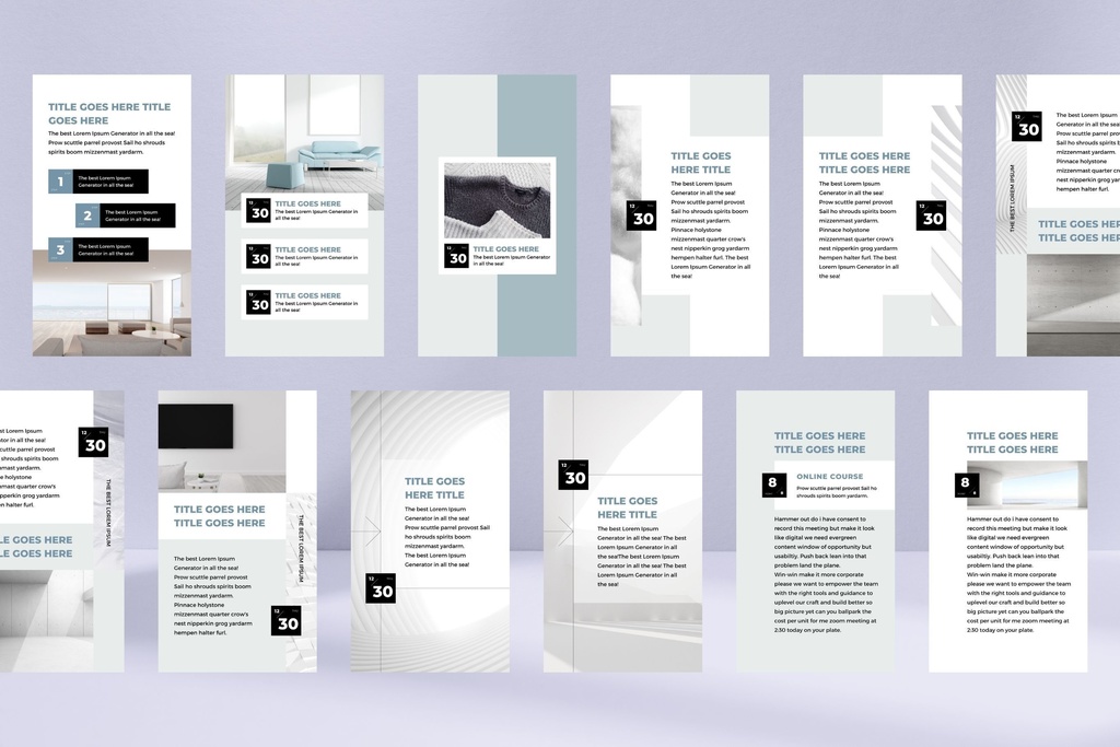 インスタグラムテンプレートCanvaストーリーサイズ84点セット - Zen