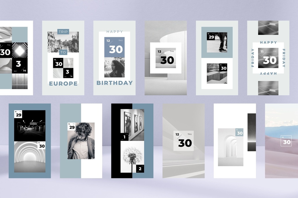 インスタグラムテンプレートCanvaストーリーサイズ84点セット - Zen