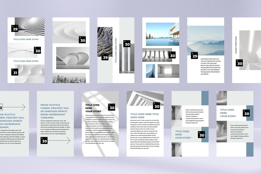 インスタグラムテンプレートCanvaストーリーサイズ84点セット - Zen