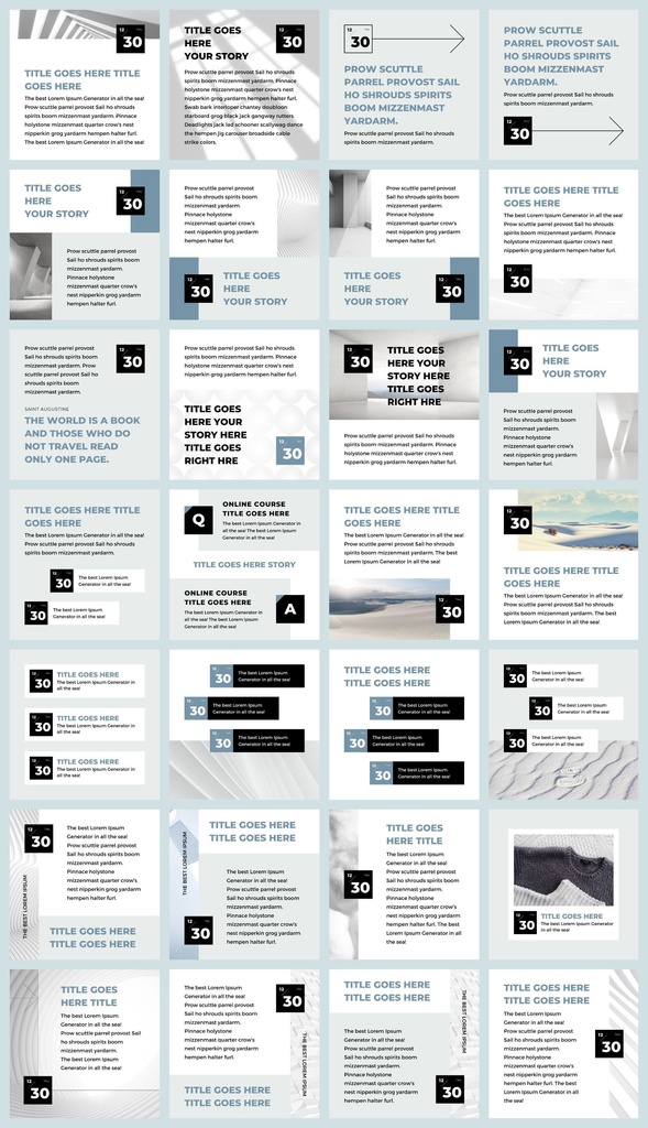 インスタグラムテンプレートCanva投稿&ストーリー168点セット - Zen