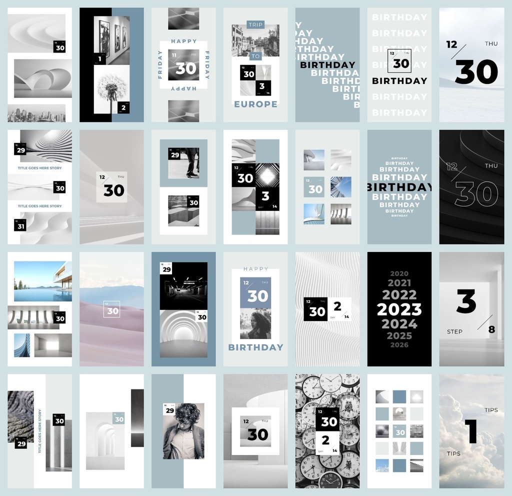 インスタグラムテンプレートCanva投稿&ストーリー168点セット - Zen