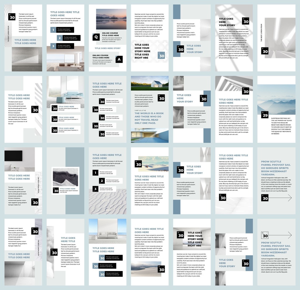 インスタグラムテンプレートCanva投稿&ストーリー168点セット - Zen