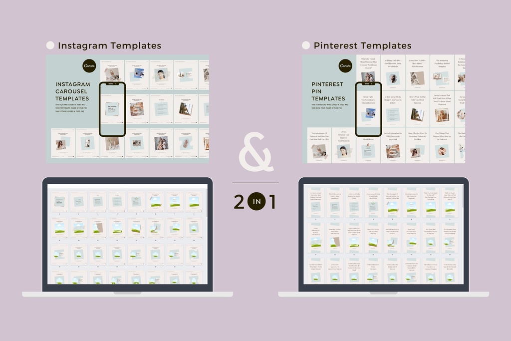 インスタグラム&ピンタレストテンプレートCanva500点セット - Wabi-sabi
