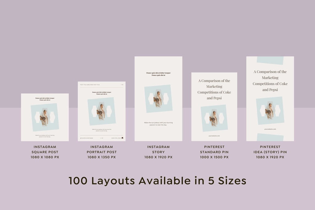 インスタグラム&ピンタレストテンプレートCanva500点セット - Wabi-sabi