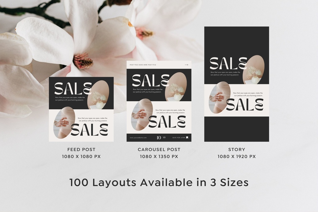 インスタグラムテンプレートCanva投稿&ストーリー300点セット - Luxe