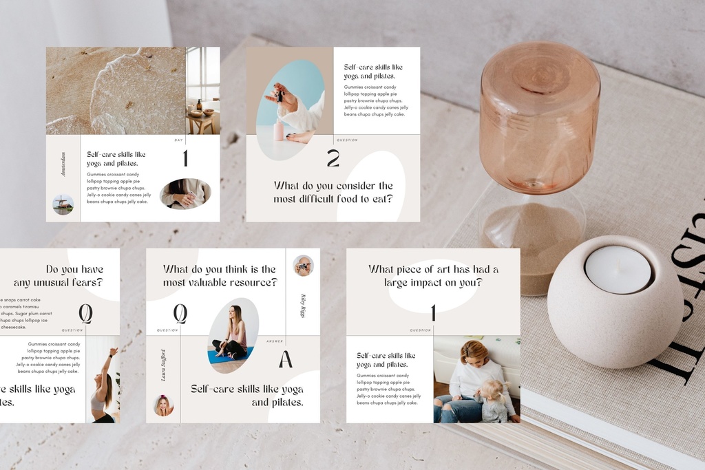 インスタグラムテンプレートCanva投稿&ストーリー300点セット - Luxe