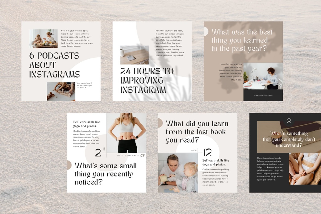 インスタグラムテンプレートCanva投稿&ストーリー300点セット - Luxe