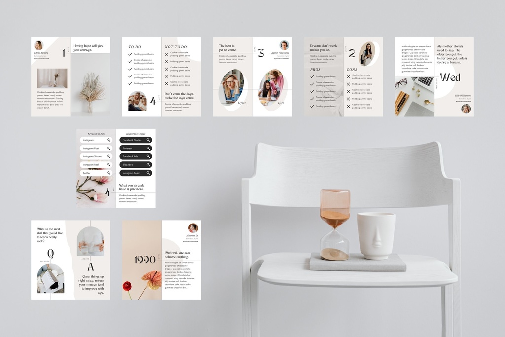 インスタグラムテンプレートCanva投稿&ストーリー300点セット - Luxe