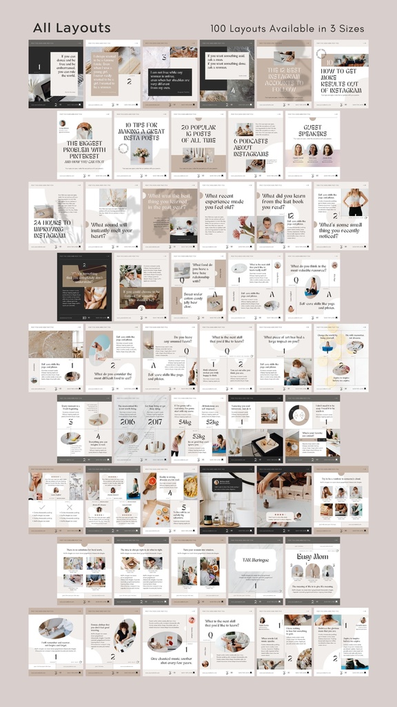 インスタグラムテンプレートCanva投稿&ストーリー300点セット - Luxe