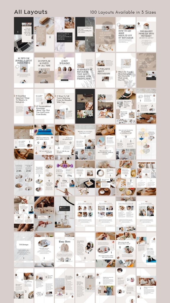 インスタグラムテンプレートCanva投稿&ストーリー300点セット - Luxe