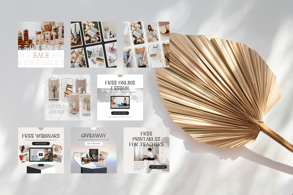 インスタグラムテンプレートCanva投稿&ストーリー300点セット - Luxe