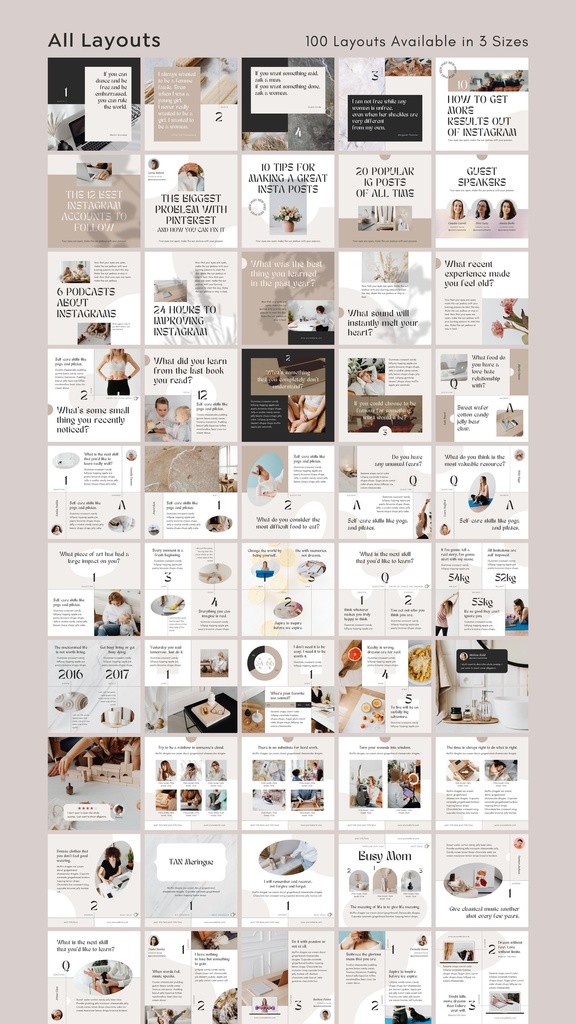 インスタグラムテンプレートCanva投稿&ストーリー300点セット - Luxe