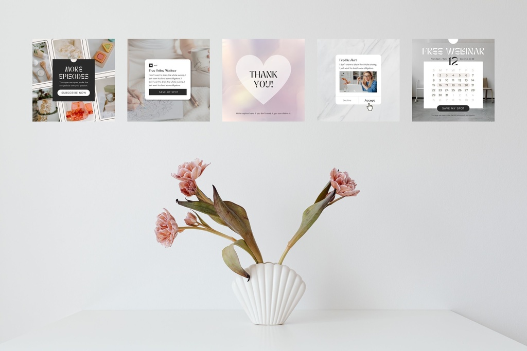 インスタグラムテンプレートCanva投稿&ストーリー300点セット - Luxe