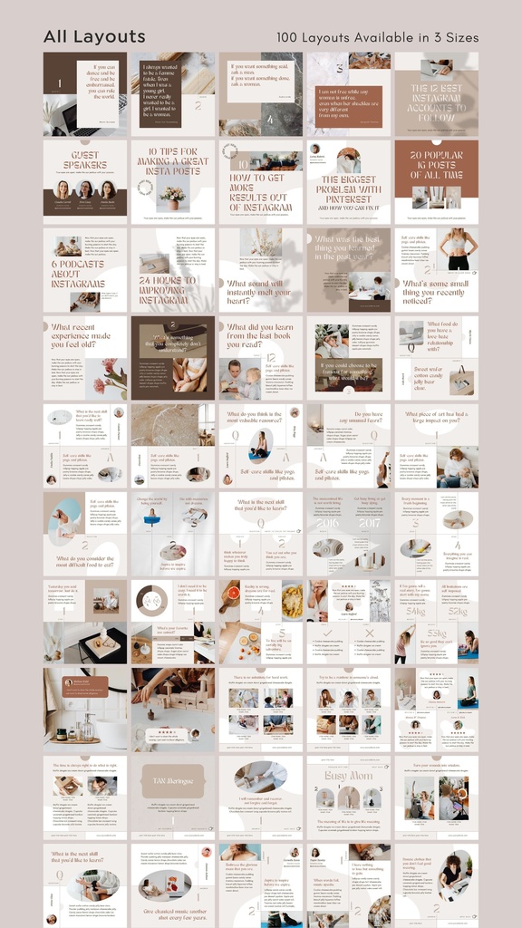 インスタグラムテンプレートCanva投稿&ストーリー300点セット - Luxe