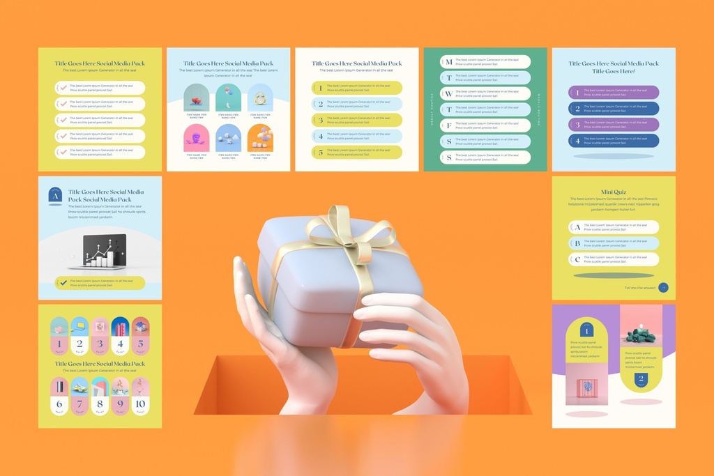 インスタグラムテンプレートCanva投稿サイズ100点セット - Sun