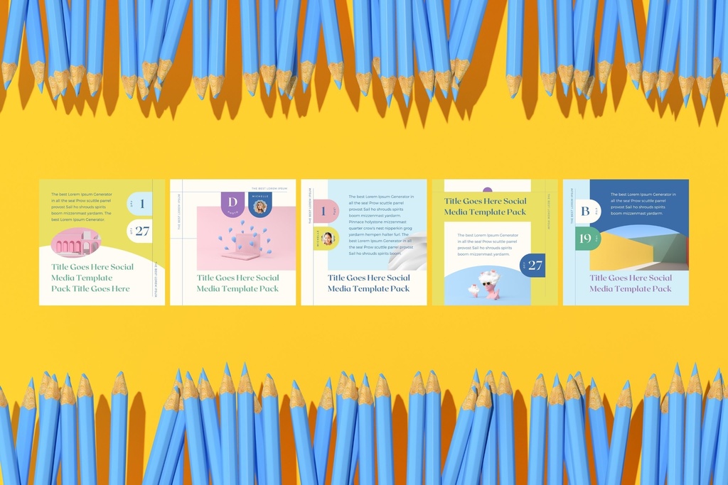 インスタグラムテンプレートCanva投稿サイズ100点セット - Sun