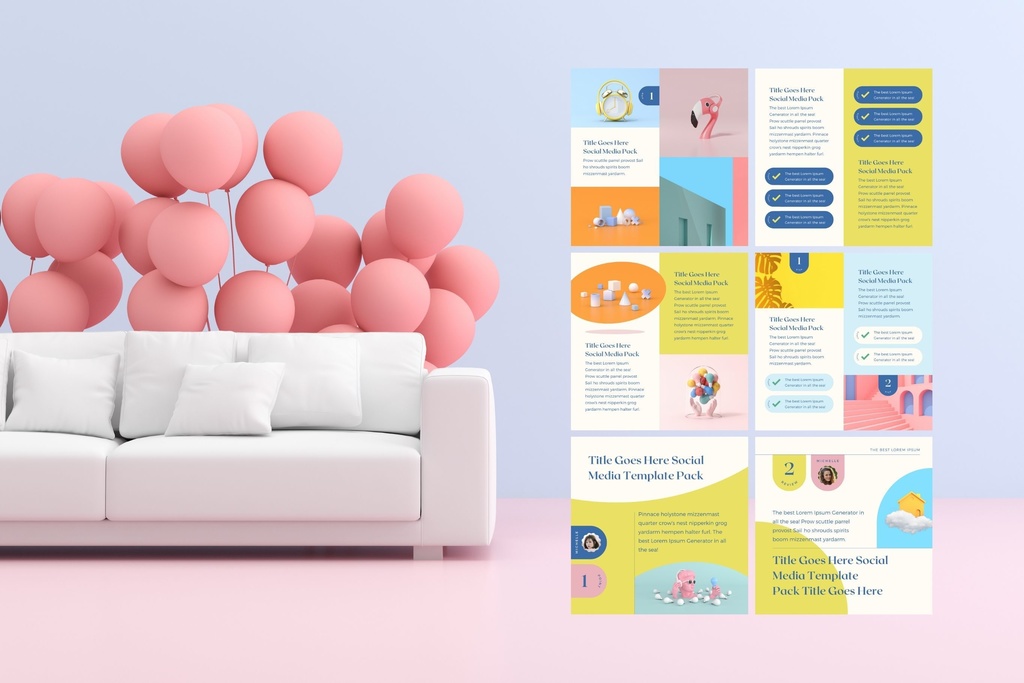 インスタグラムテンプレートCanva投稿サイズ100点セット - Sun