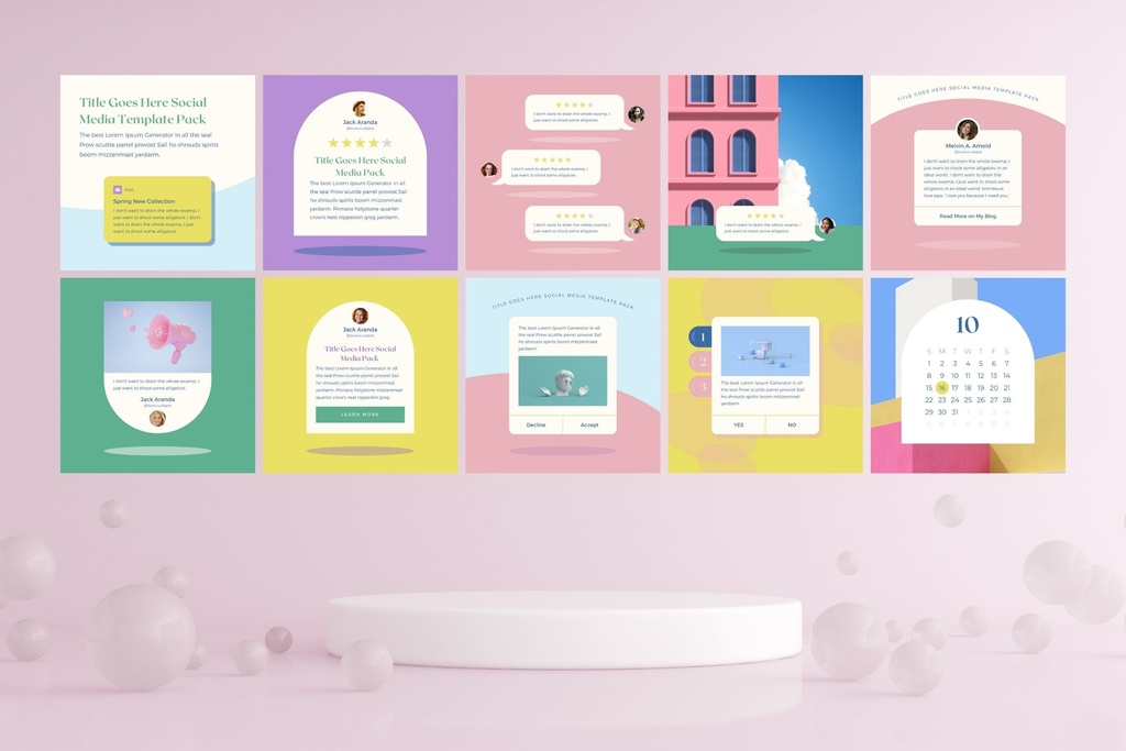 インスタグラムテンプレートCanva投稿サイズ100点セット - Sun