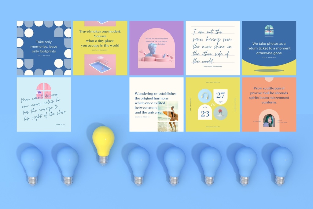 インスタグラムテンプレートCanva投稿サイズ100点セット - Sun