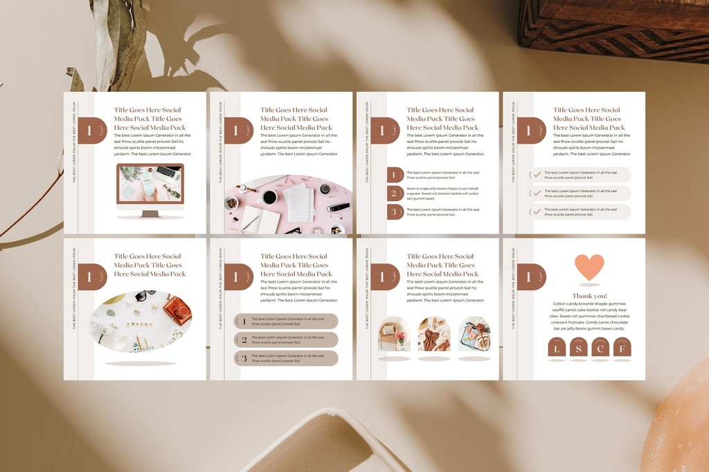 インスタグラムテンプレートCanvaカルーセル投稿サイズ36点セット - Shadow A