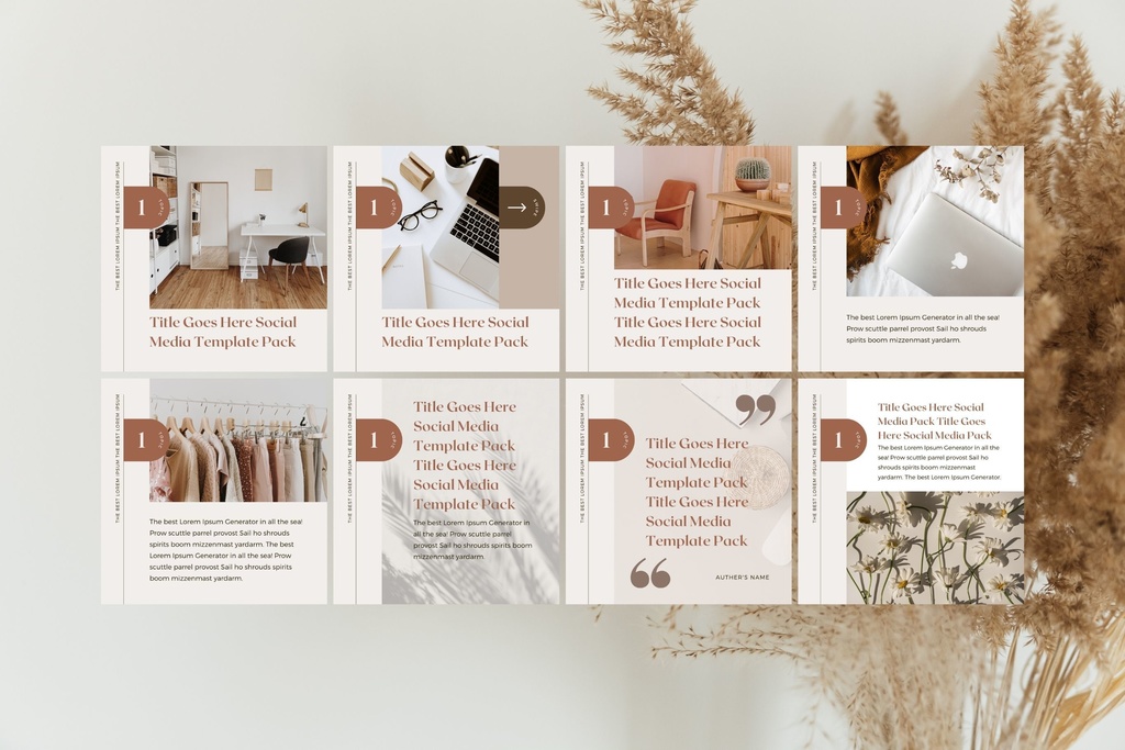 インスタグラムテンプレートCanvaカルーセル投稿サイズ36点セット - Shadow A