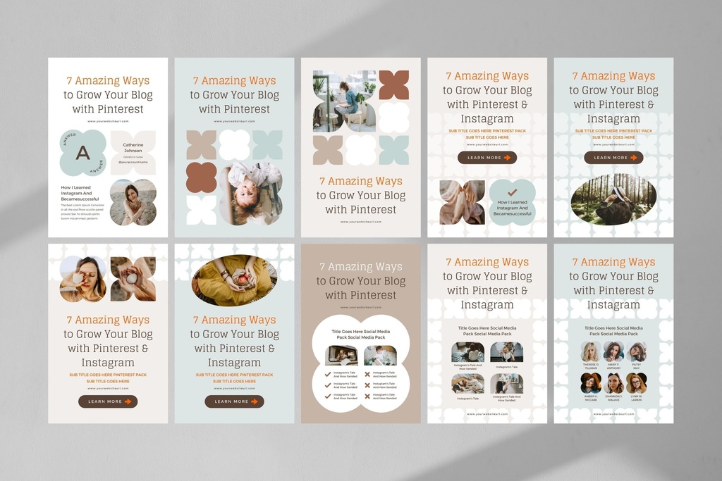 ピンタレストテンプレートCanva100点セット - Mint