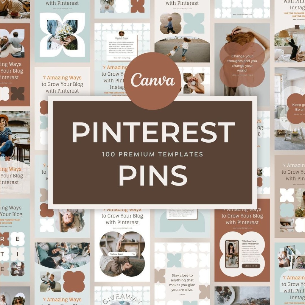 ピンタレストテンプレートCanva100点セット - Mint