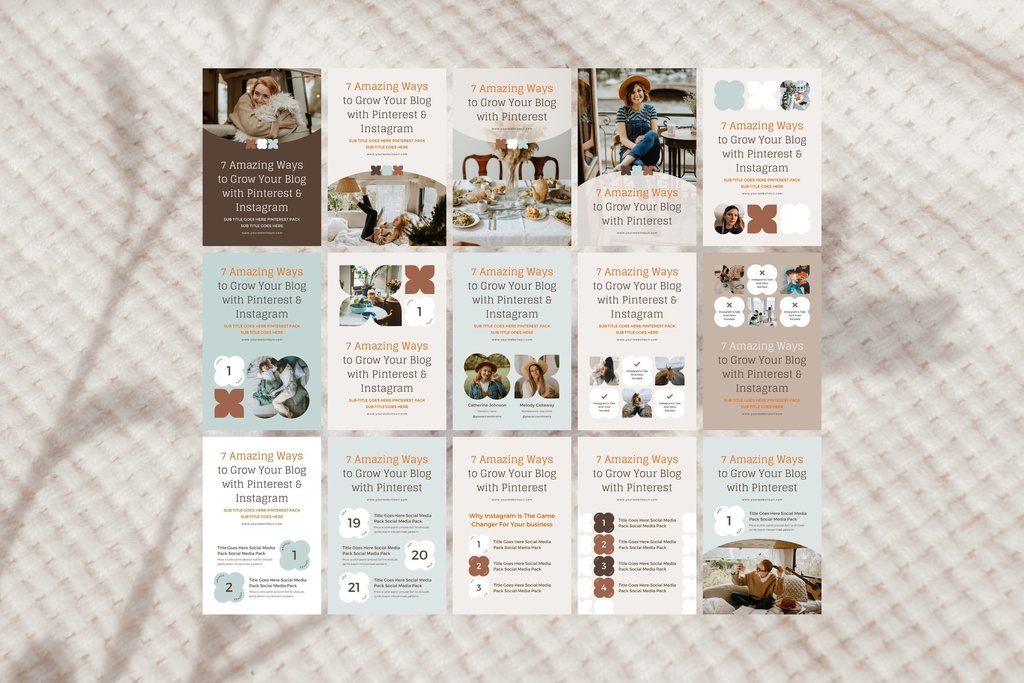 ピンタレストテンプレートCanva100点セット - Mint