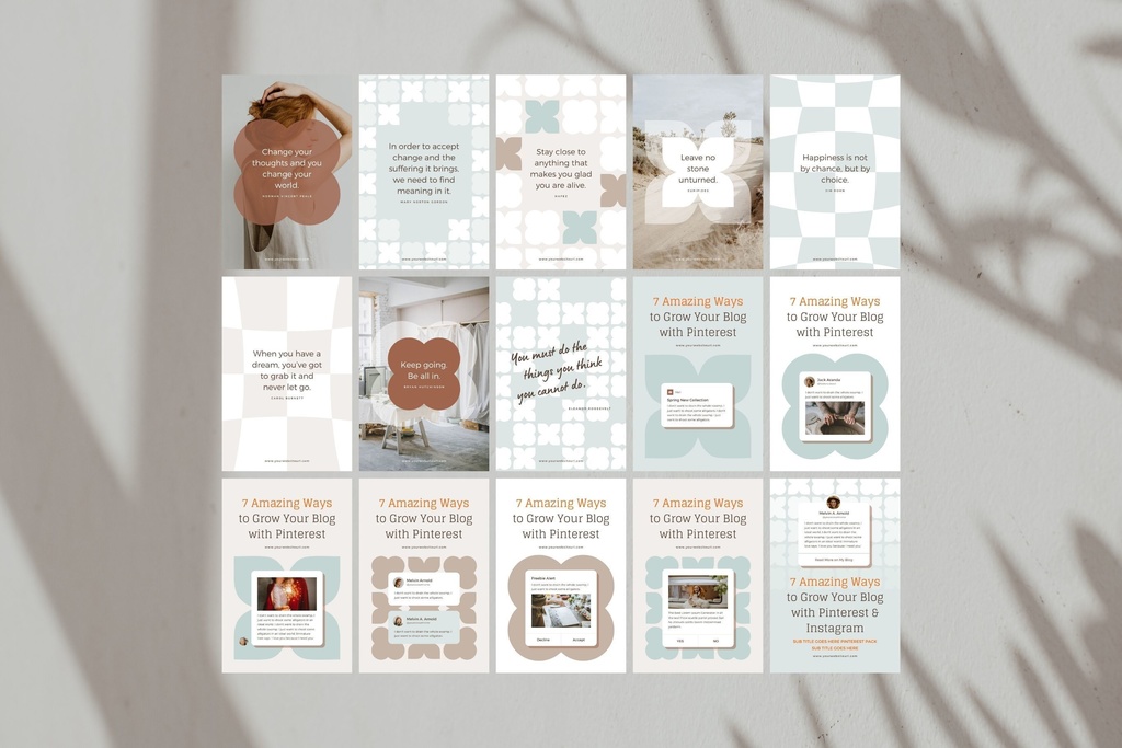 ピンタレストテンプレートCanva100点セット - Mint