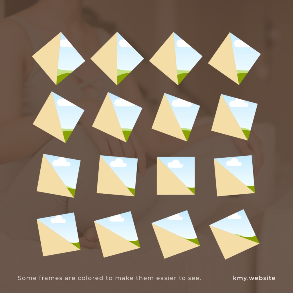 中の写真が傾かないCanva直角三角形写真フレームセット【FREE版あり】