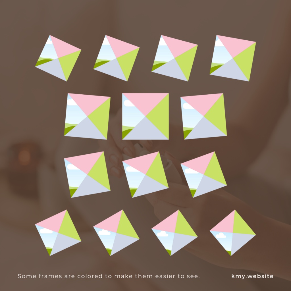 中の写真が傾かないCanva直角三角形写真フレームセット【FREE版あり】
