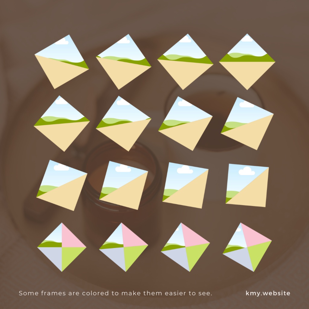 中の写真が傾かないCanva直角三角形写真フレームセット【FREE版あり】