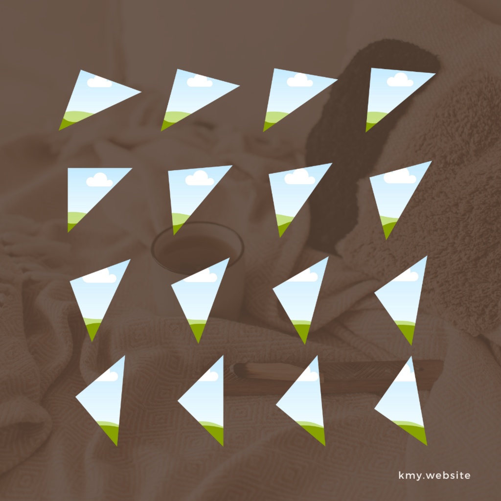 中の写真が傾かないCanva直角三角形写真フレームセット【FREE版あり】