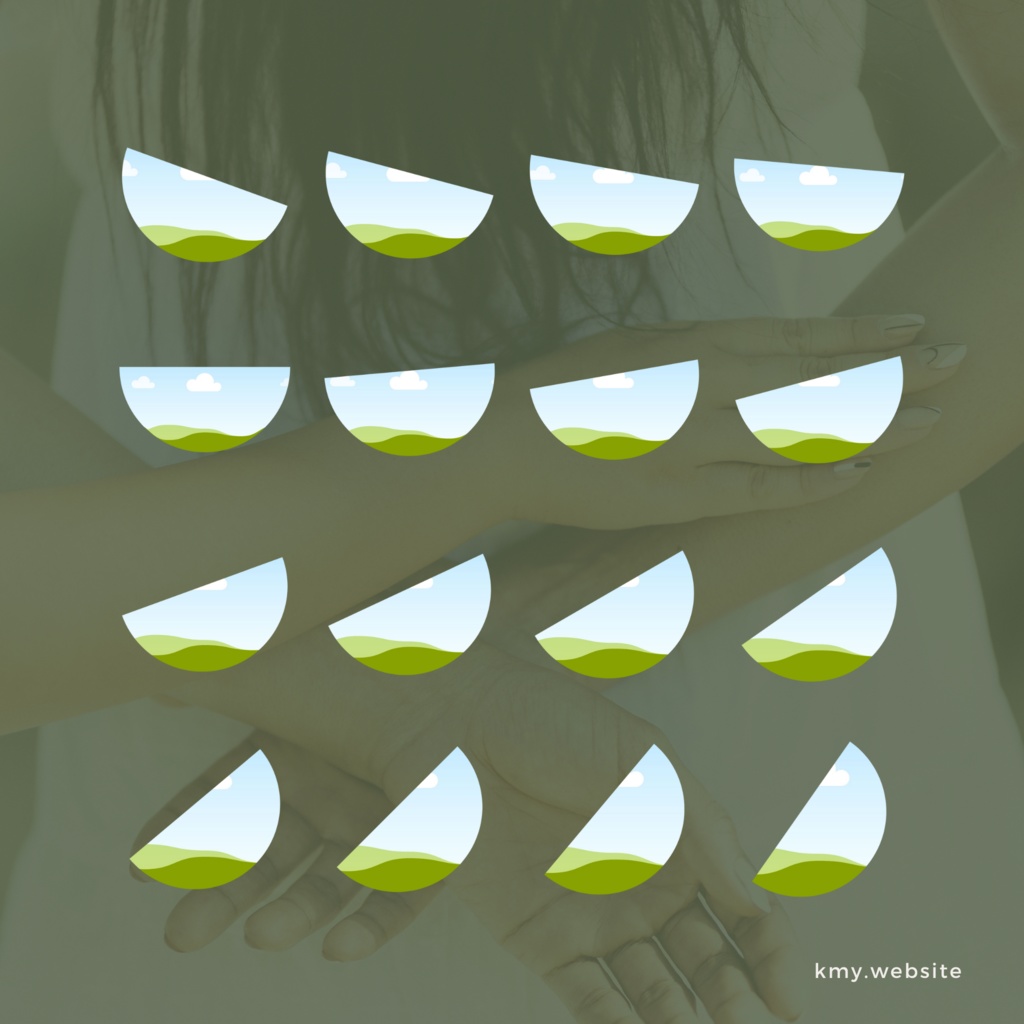 中の写真が傾かないCanva半円写真フレームセット【FREE版あり】