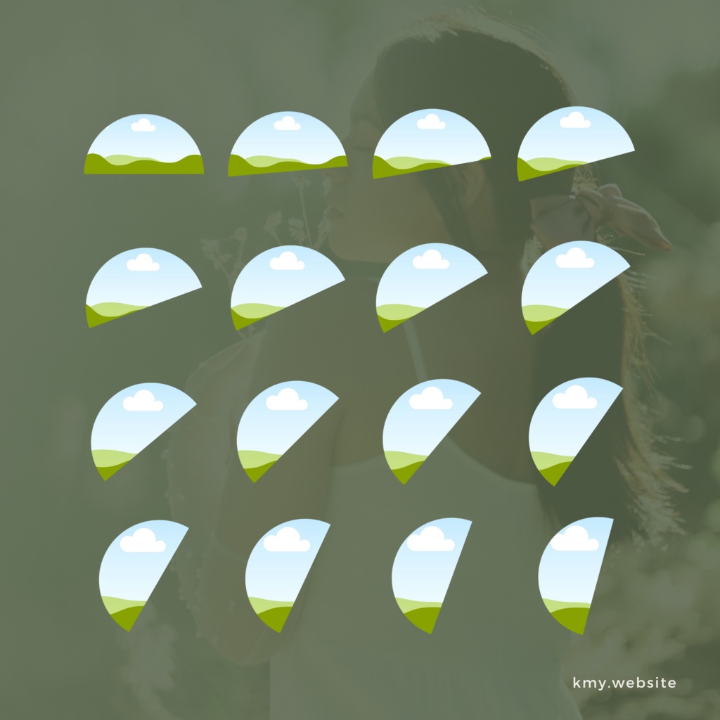 中の写真が傾かないCanva半円写真フレームセット【FREE版あり】