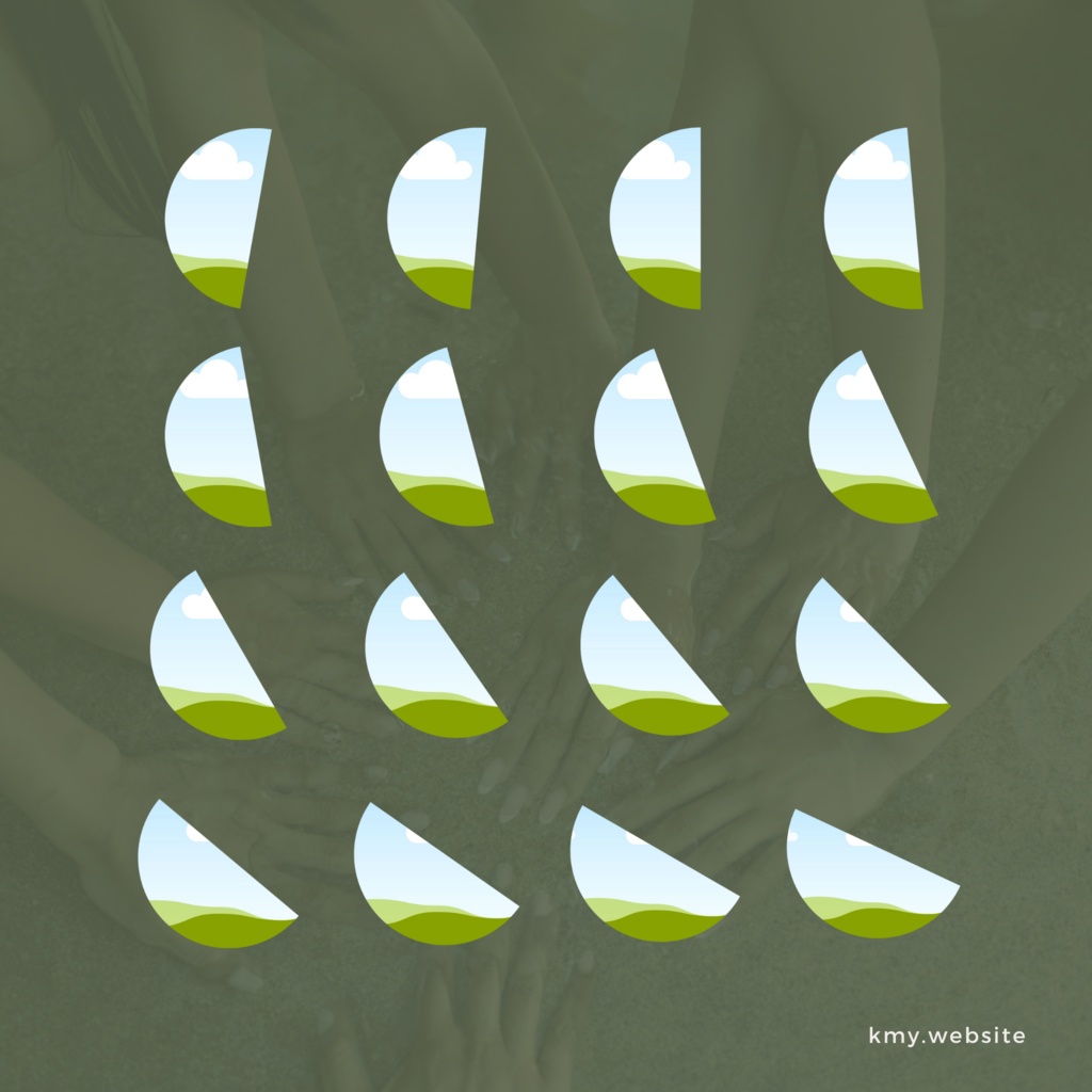 中の写真が傾かないCanva半円写真フレームセット【FREE版あり】