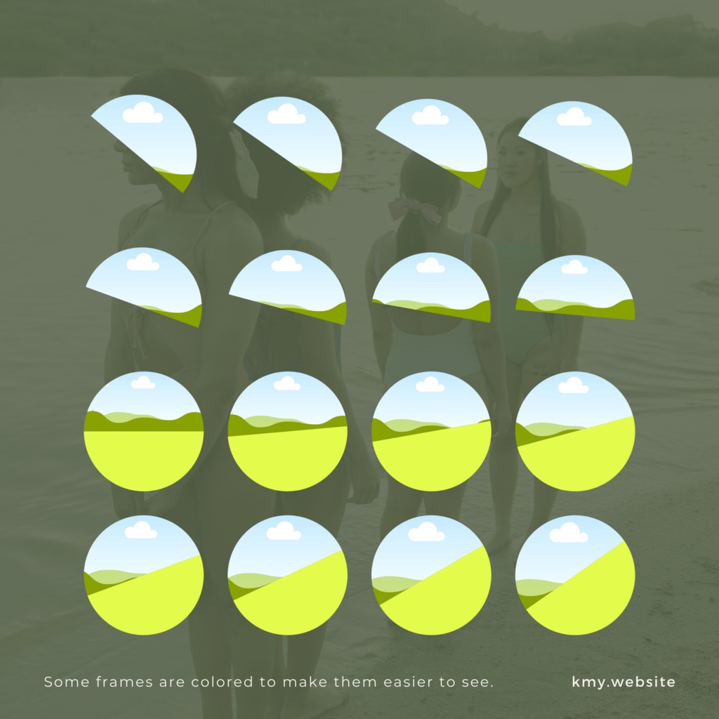 中の写真が傾かないCanva半円写真フレームセット【FREE版あり】