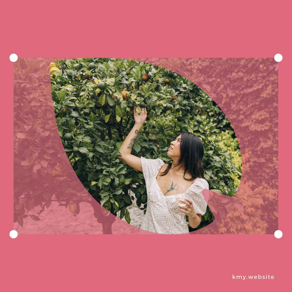 中の写真が傾かない花びら型Canva写真フレームセット