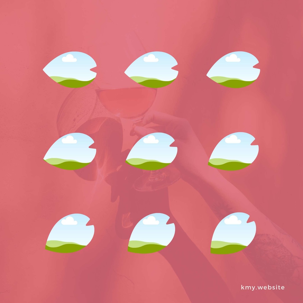 中の写真が傾かない花びら型Canva写真フレームセット