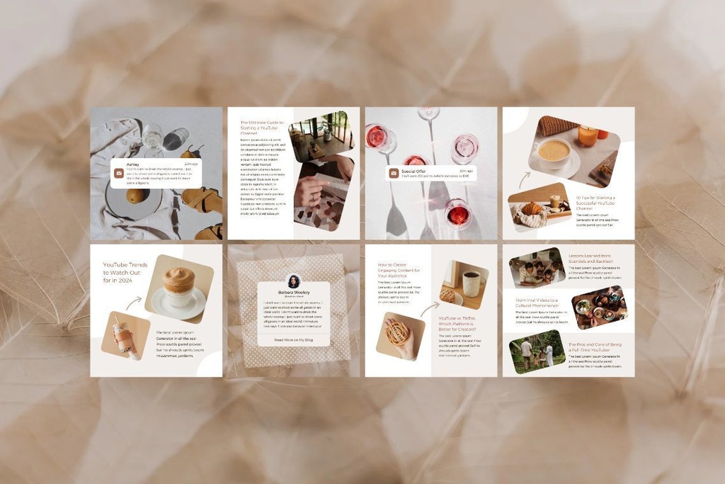 インスタグラム投稿&ストーリーCanvaテンプレート300点セット - Hand