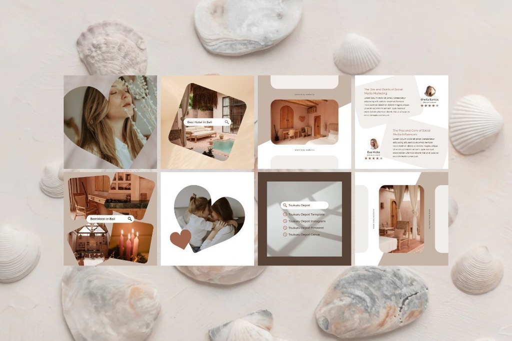 インスタグラム投稿&ストーリーCanvaテンプレート300点セット - Hand