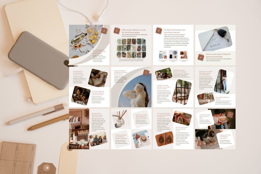 インスタグラム投稿&ストーリーCanvaテンプレート300点セット - Hand