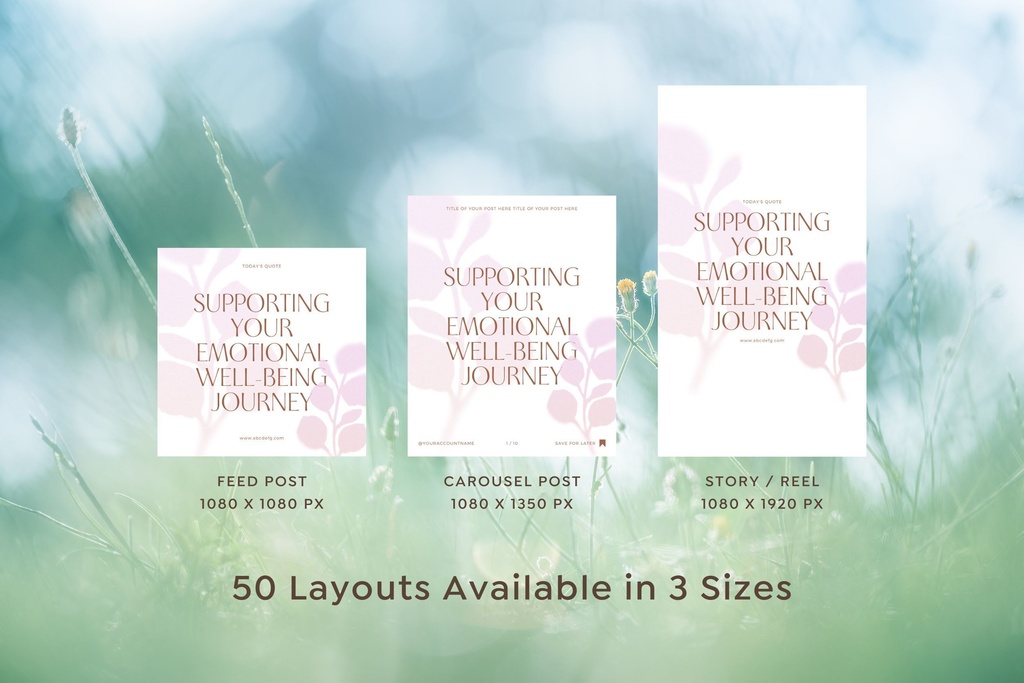 150 Canva Instagram Templates Wellness Quote