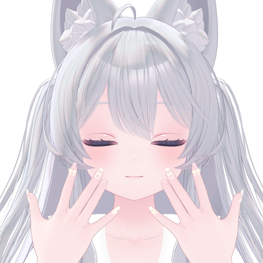 【MDollnail対応】ねこリボンネイル(texture&material+ribbon)