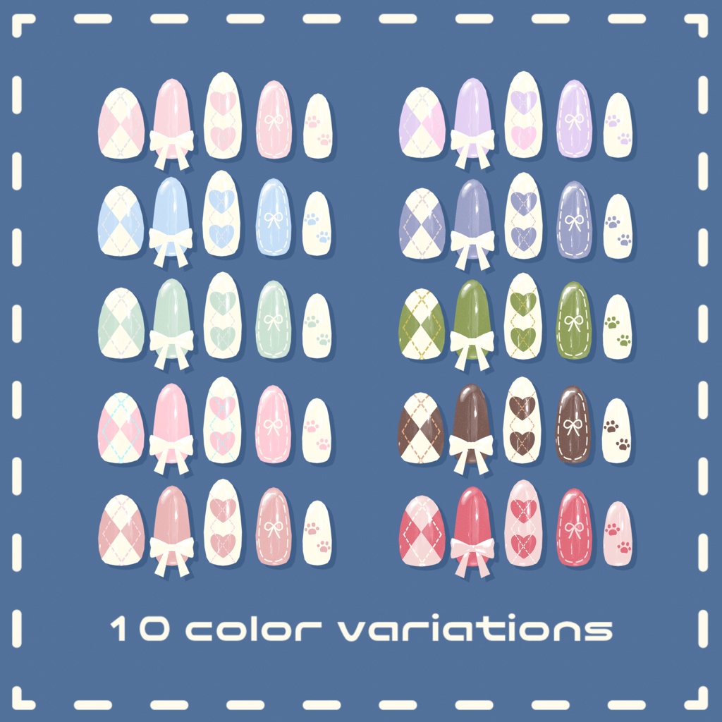 【MDollnail対応】ねこリボンネイル(texture&material+ribbon)
